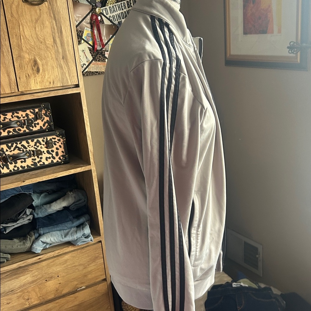 Adidas Light Gray Track Jacket - Medium - image 3